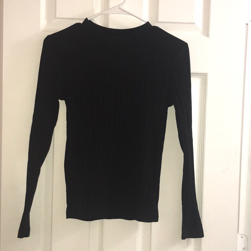A New Day black fitted ribbed long-sleeve tee, size XS